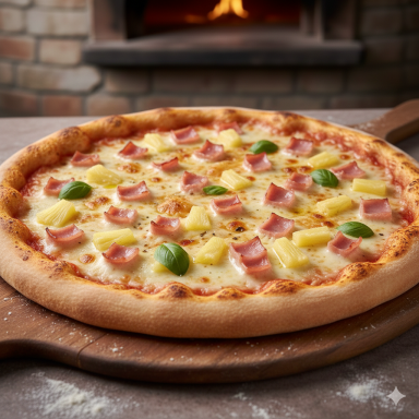 Käse - Schinken - Ananas Pizza