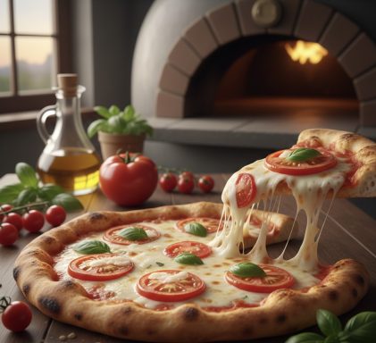 Tomaten - Käse - Basilikum Pizza